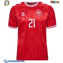 Fotballdrakt Herre Danmark Morten Hjulmand #21 Hjemmedrakt EM 2024 Kortermet